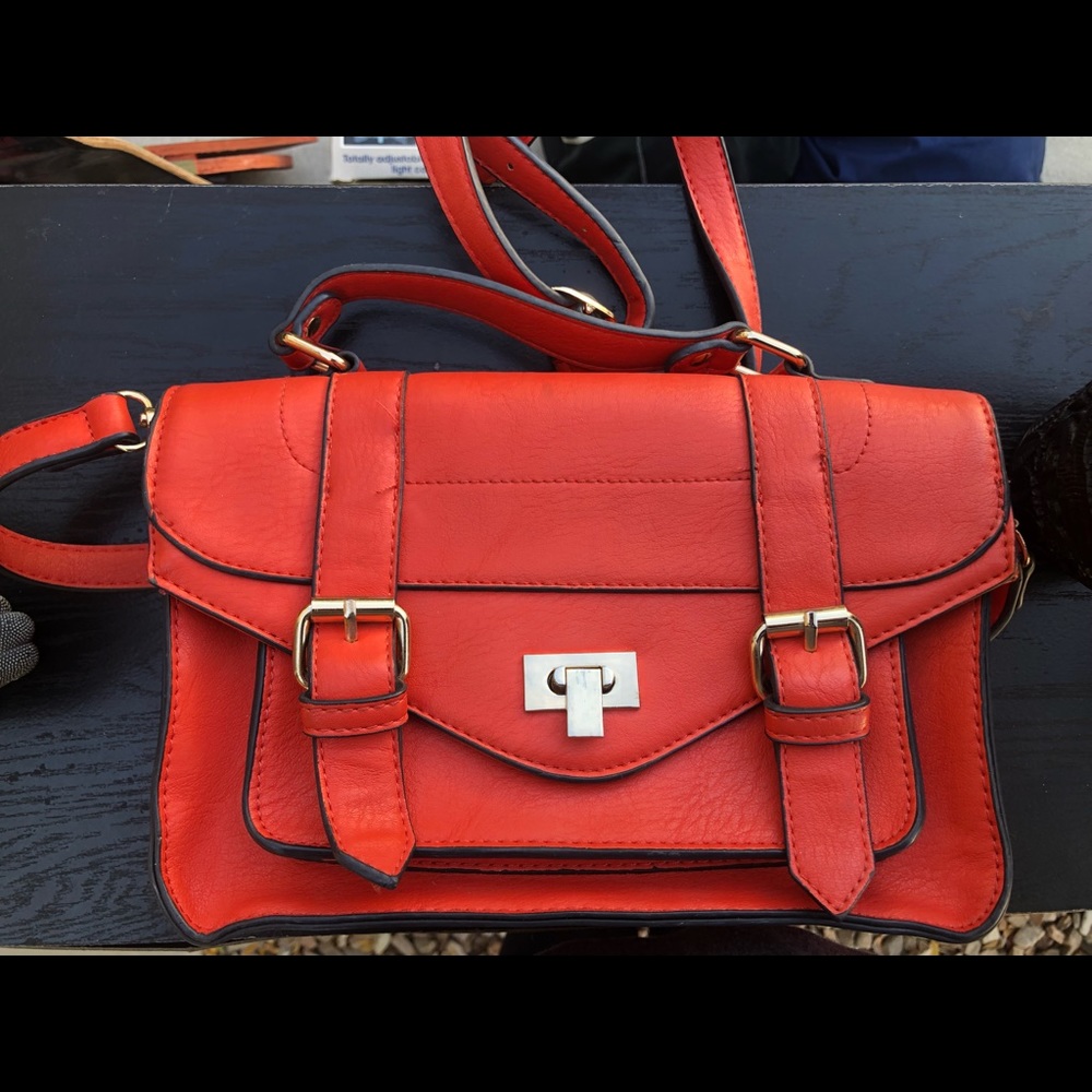 lightly used orange vintage inspired purse